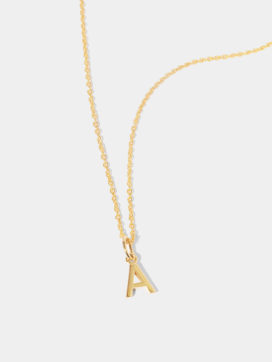 18k Gold Vermeil Initial Charm Necklace - Single Initial