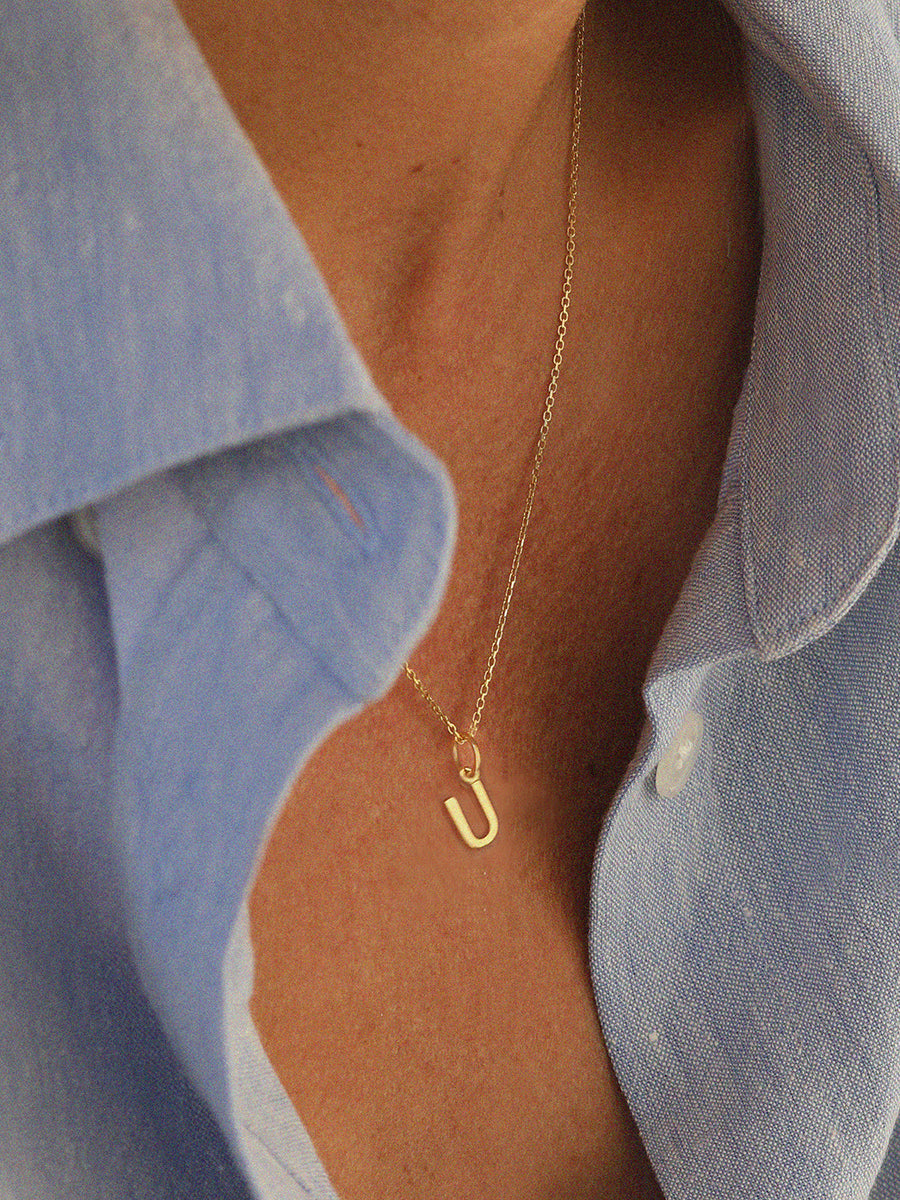 18k Gold Vermeil Initial Necklace Up to Initials – LUCEIR