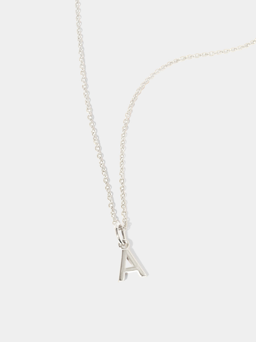 Sterling Silver Initial Charm Necklace - Single Initial
