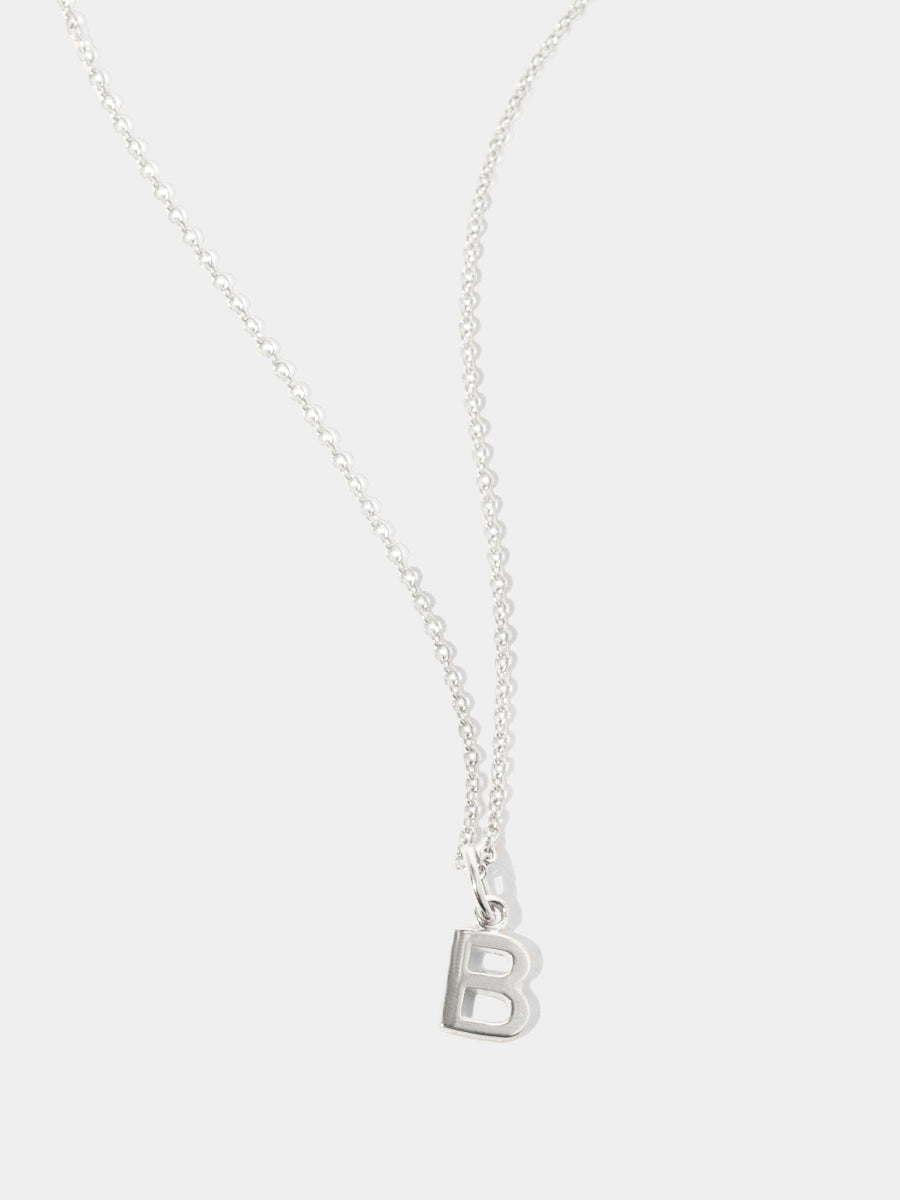 Sterling Silver Initial Charm Necklace - Single Initial