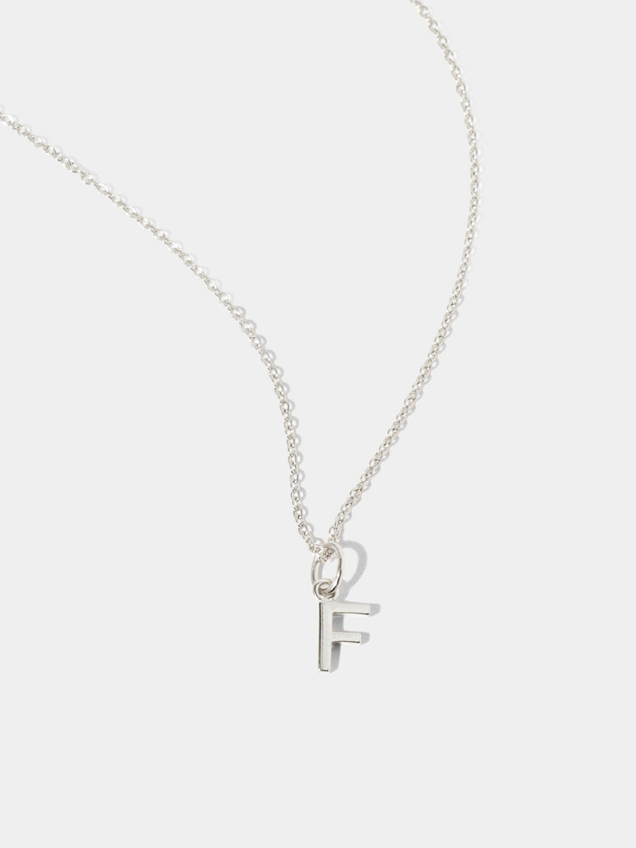 Sterling Silver Initial Charm Necklace - Single Initial