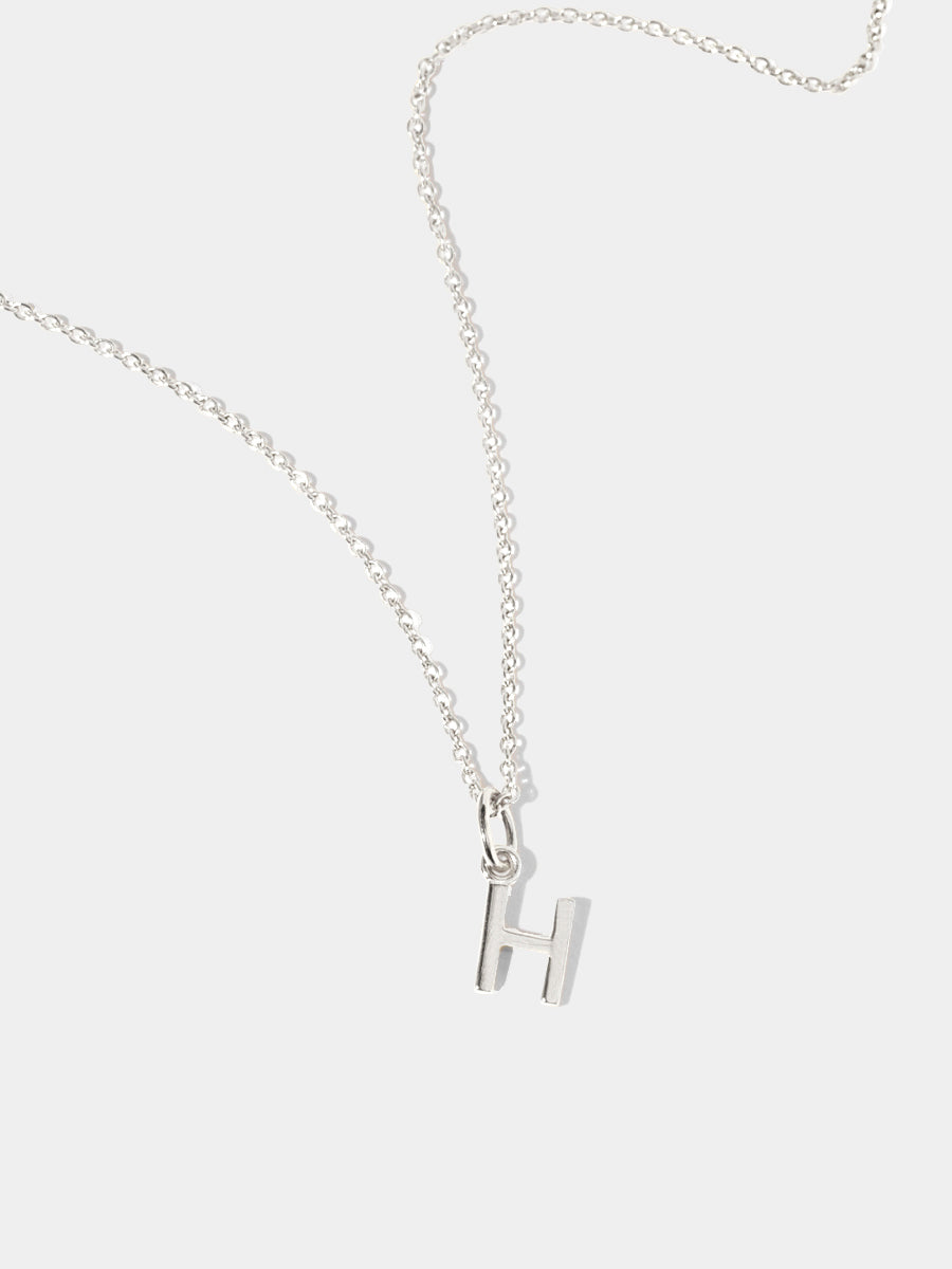 Sterling Silver Initial Charm Necklace - Single Initial