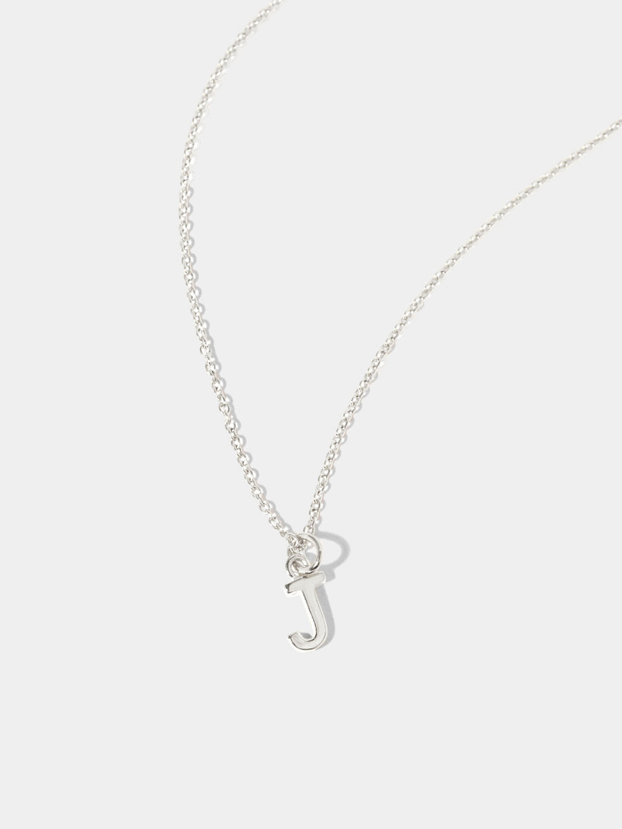 Sterling Silver Initial Charm Necklace - Single Initial