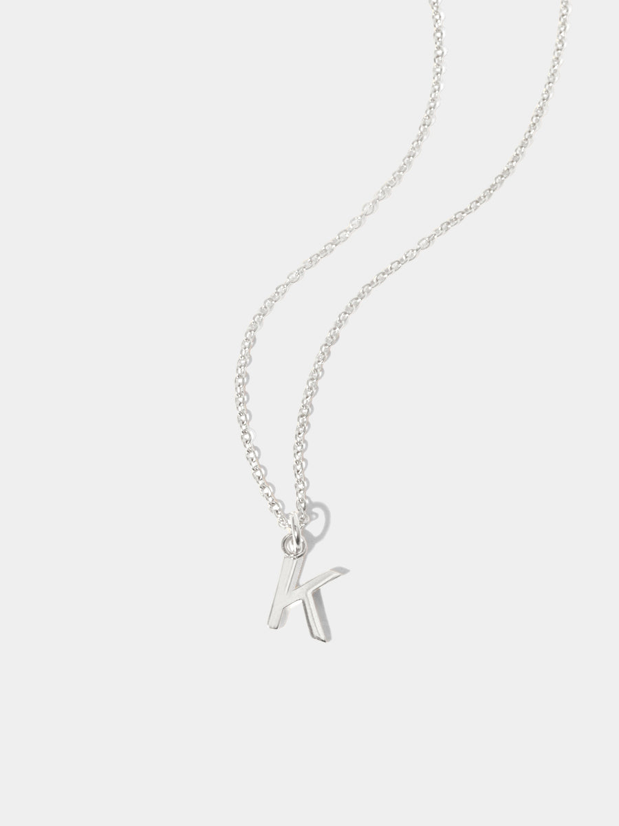 Sterling Silver Initial Charm Necklace - Single Initial