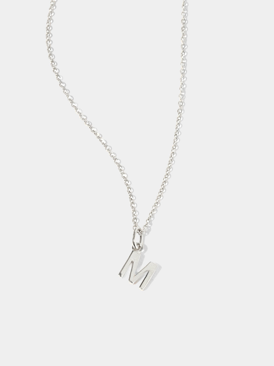 Sterling Silver Initial Charm Necklace - Single Initial