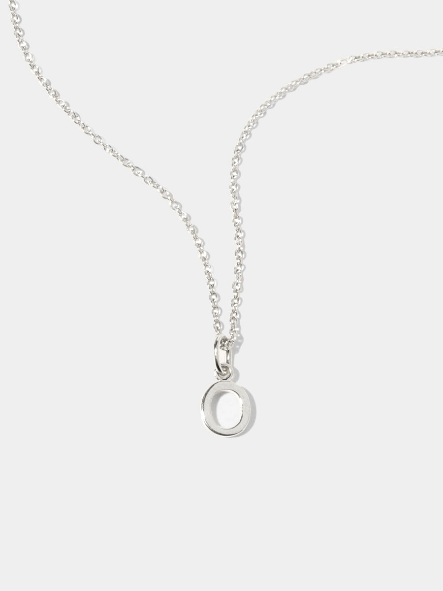 Sterling Silver Initial Charm Necklace - Single Initial