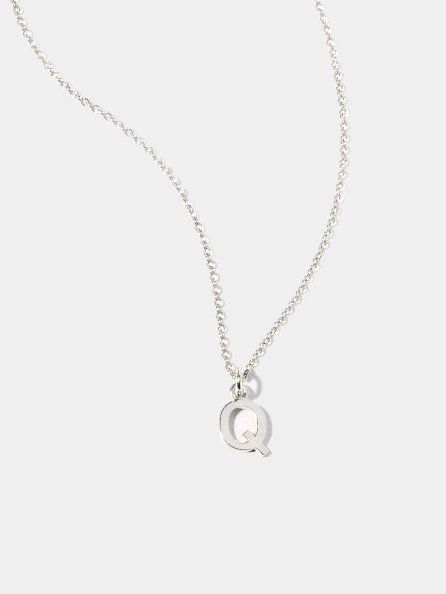 Sterling Silver Initial Charm Necklace - Single Initial