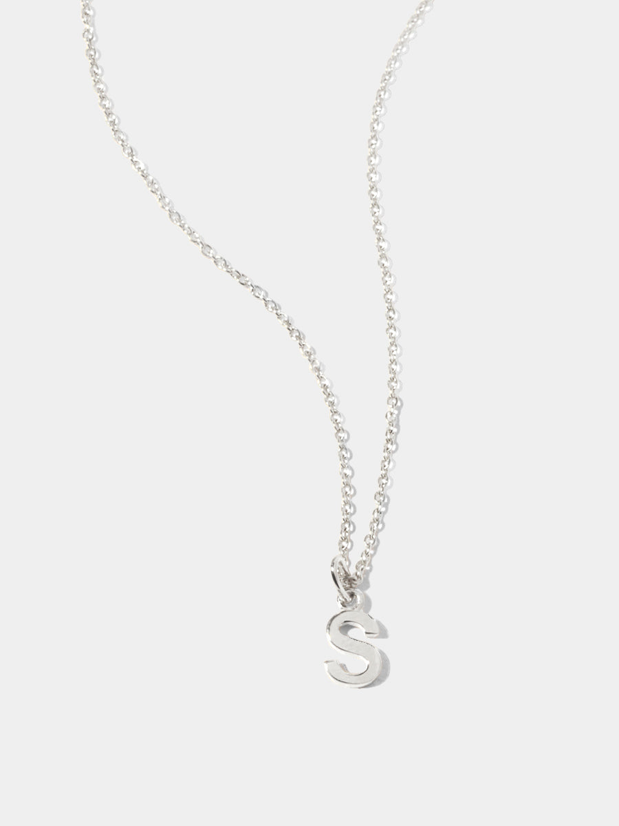 Sterling Silver Initial Charm Necklace - Single Initial