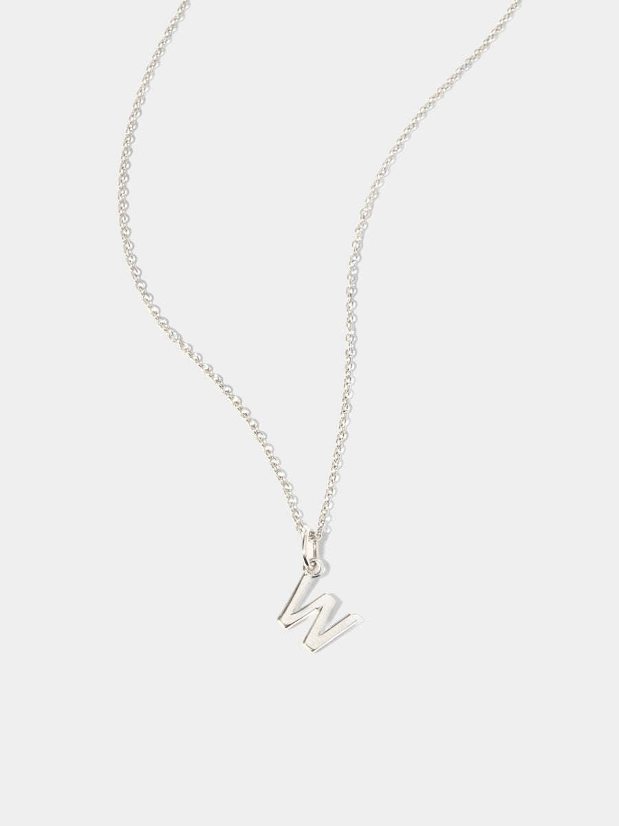 Sterling Silver Initial Charm Necklace - Single Initial