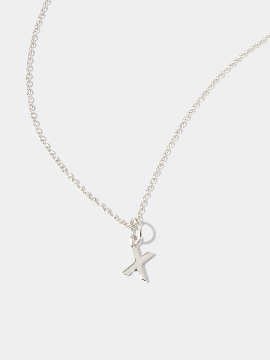 Sterling Silver Initial Charm Necklace - Single Initial