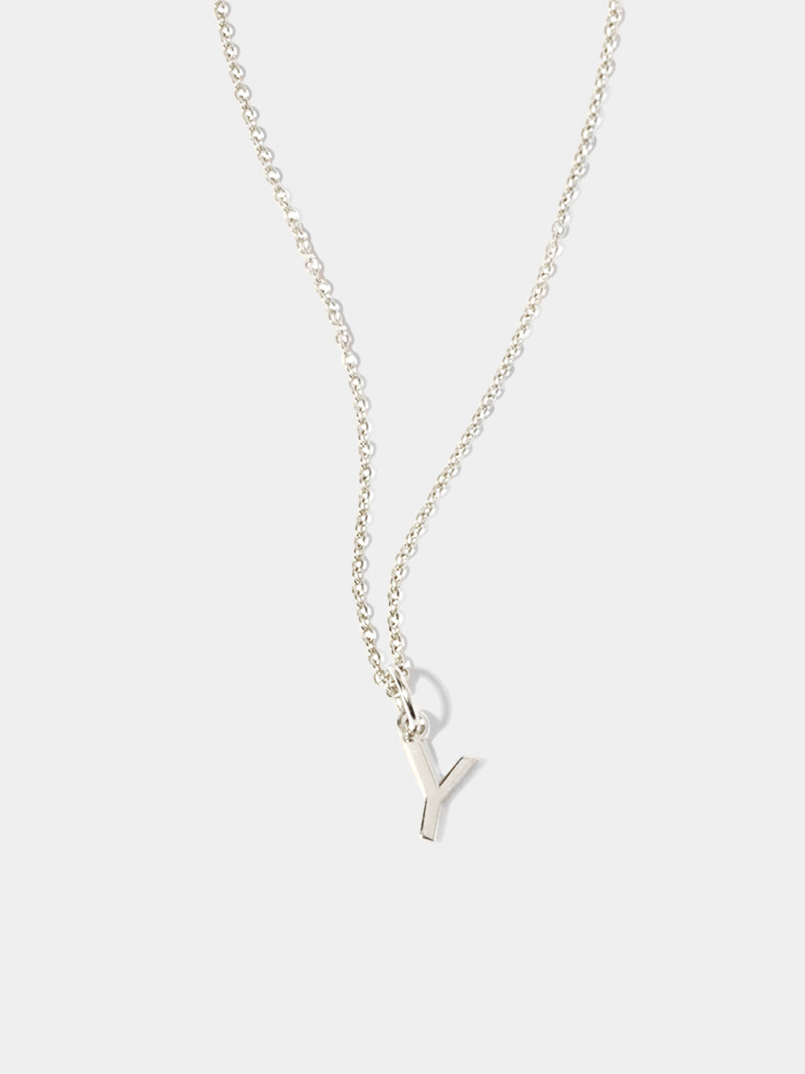 Sterling Silver Initial Charm Necklace - Single Initial