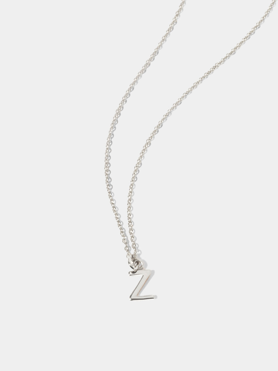 Sterling Silver Initial Charm Necklace - Single Initial