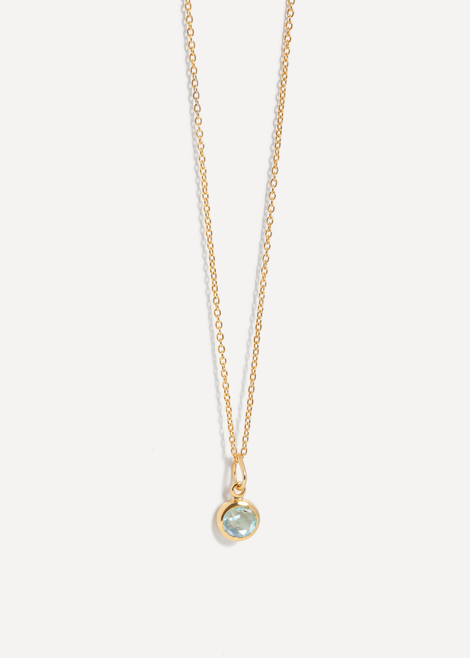 Collana con ciondolo in pietra preziosa in vermeil oro 18k di marzo con topazio blu