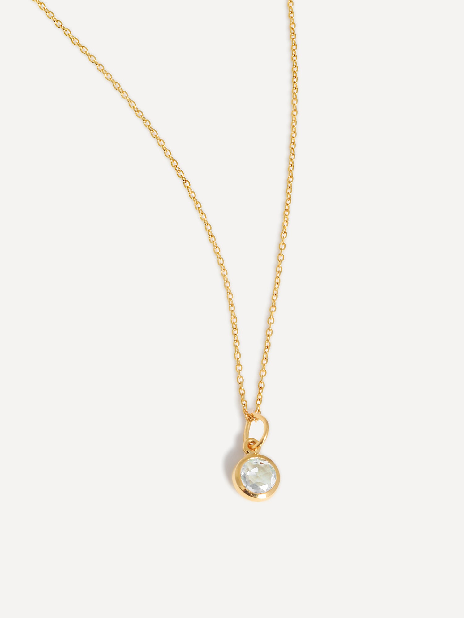 Collana con ciondolo in pietra preziosa e vermeil in oro 18k di aprile, cristallo
