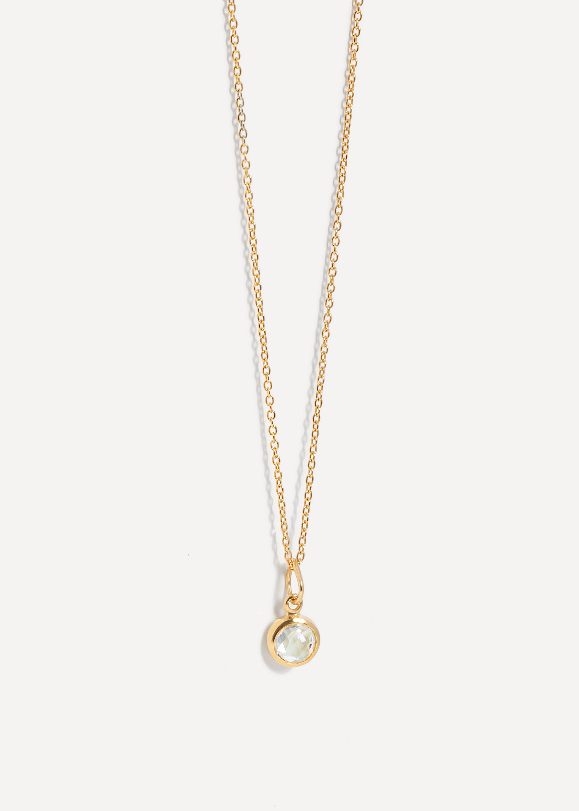 Collana con ciondolo in pietra preziosa e vermeil in oro 18k di aprile, cristallo