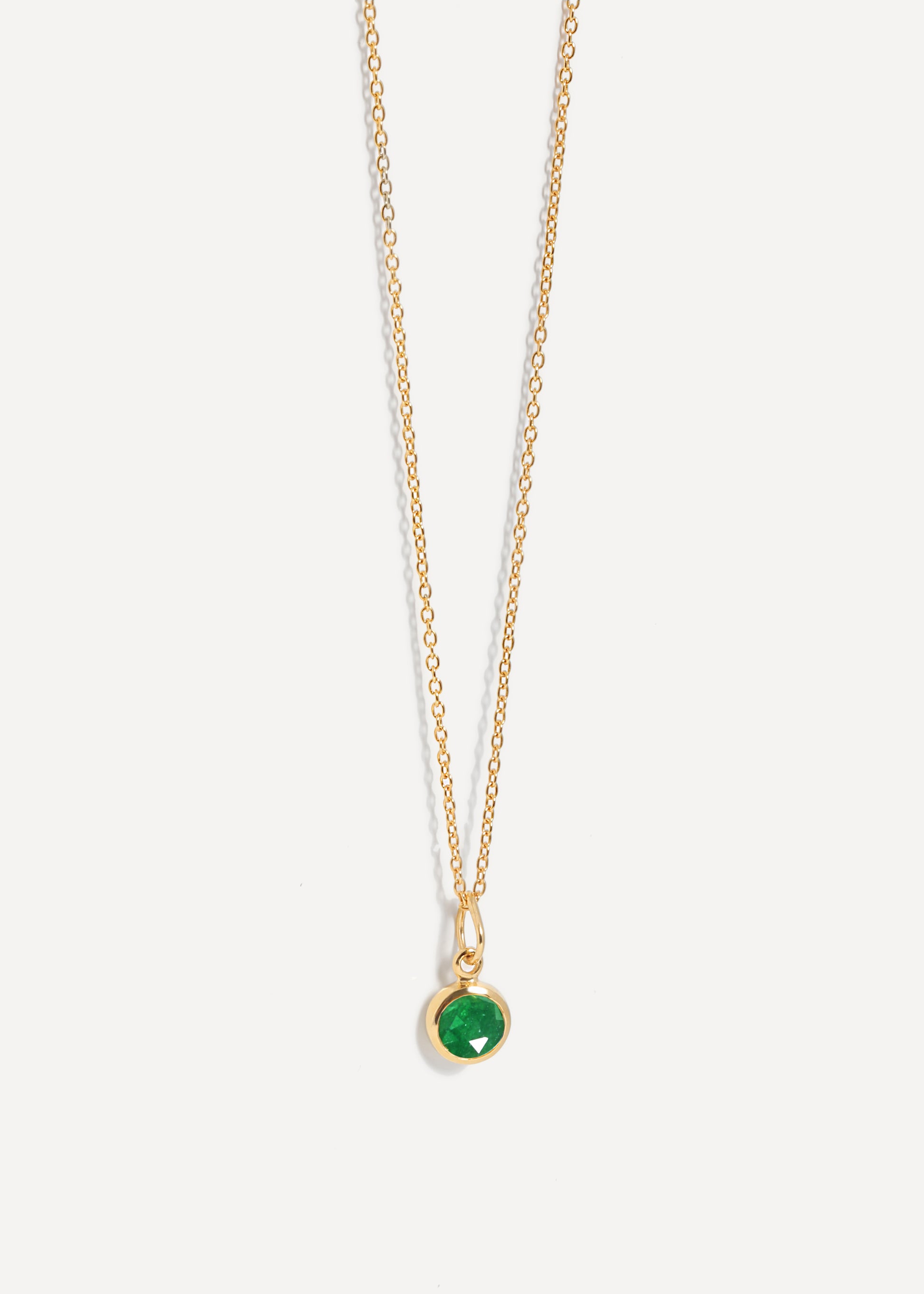 Gold May Emerald Quartz Birthstone Necklace