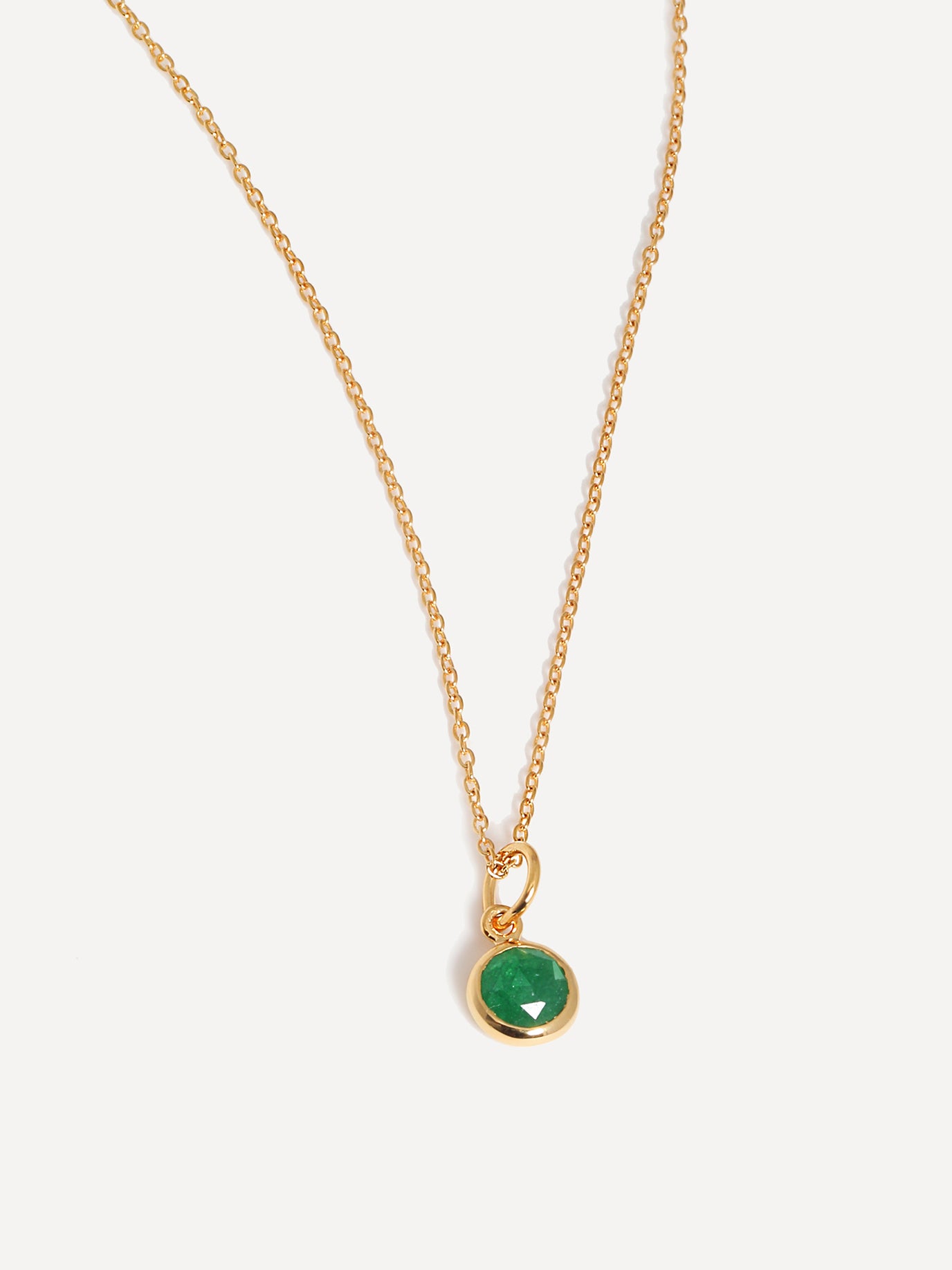 Collana con ciondolo in pietra preziosa con pietra portafortuna in vermeil oro 18k di maggio e quarzo smeraldo