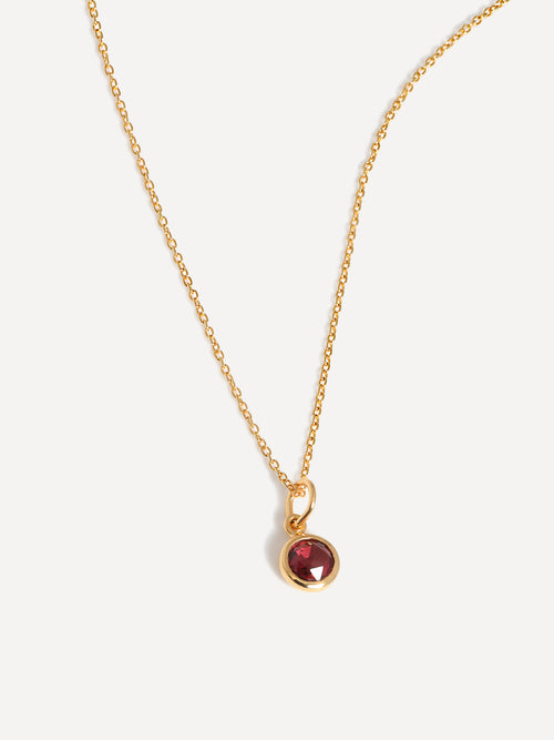 18k Gold Vermeil Birthstone Gemstone Pendant Necklace