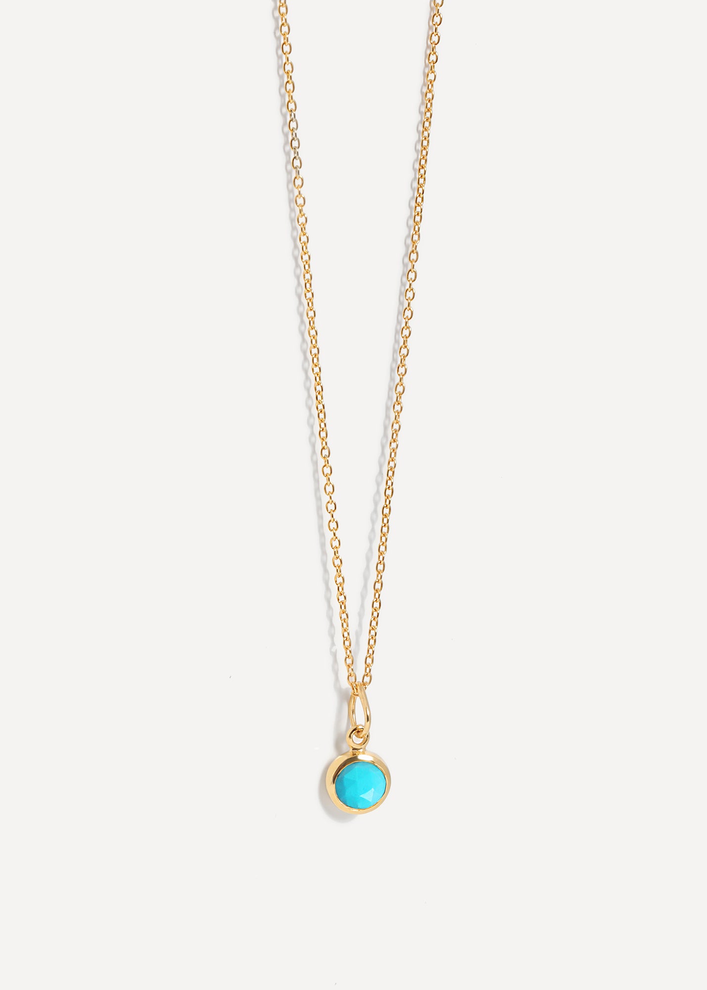 Collana con ciondolo in pietra preziosa con pietra portafortuna in oro vermeil 18k e turchese
