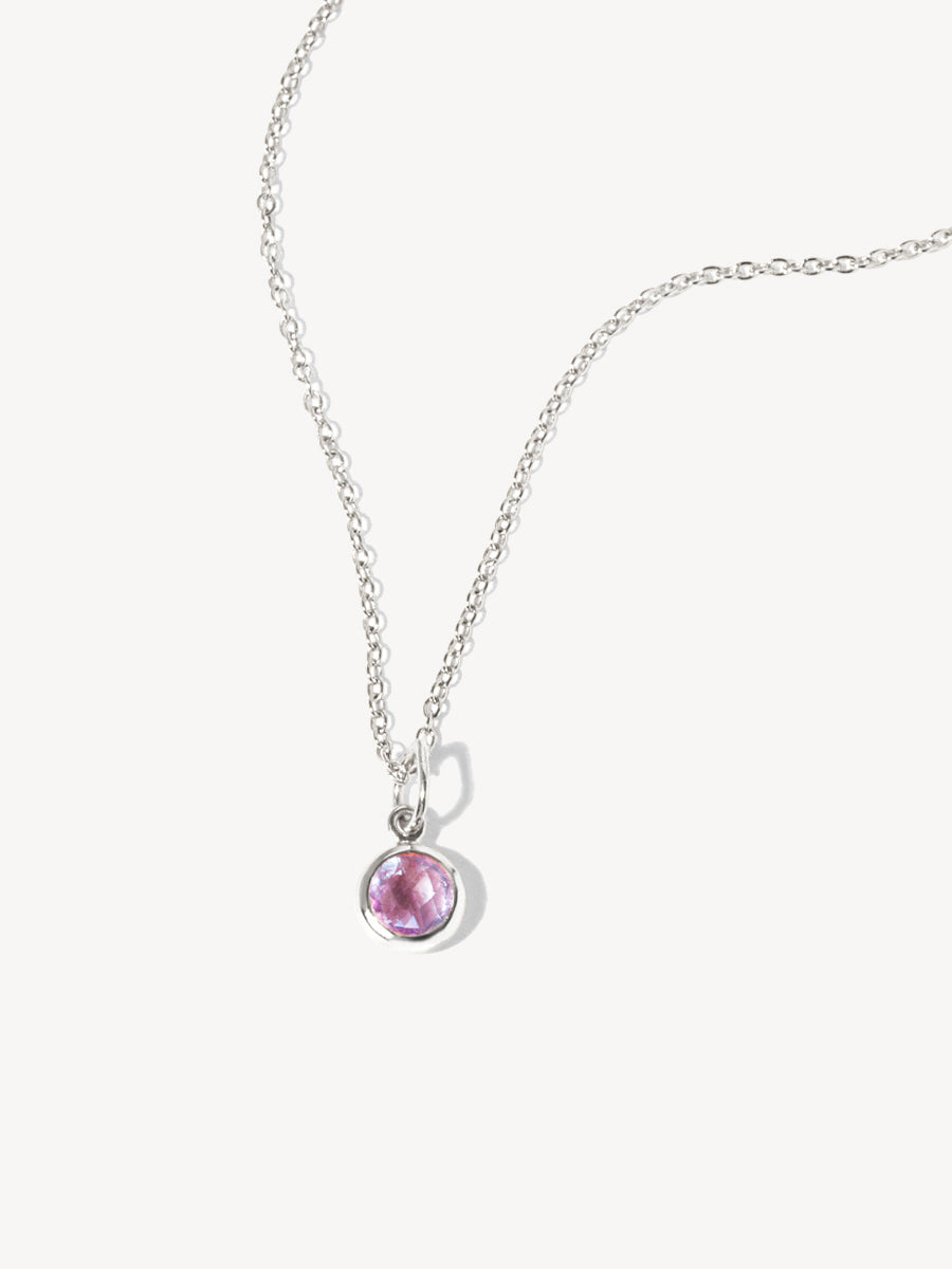 Sterling Silver Birthstone Gemstone Pendant Necklace