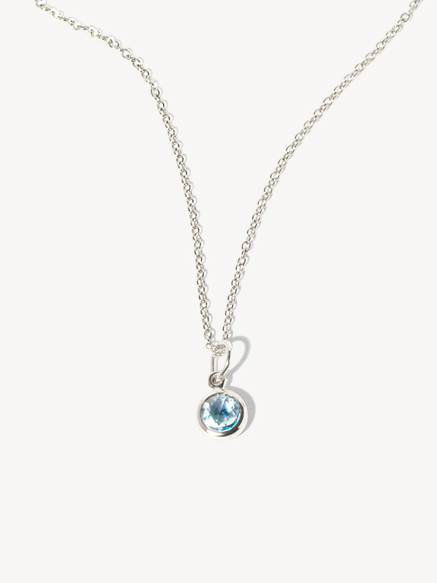 Sterling Silver Birthstone Gemstone Pendant Necklace