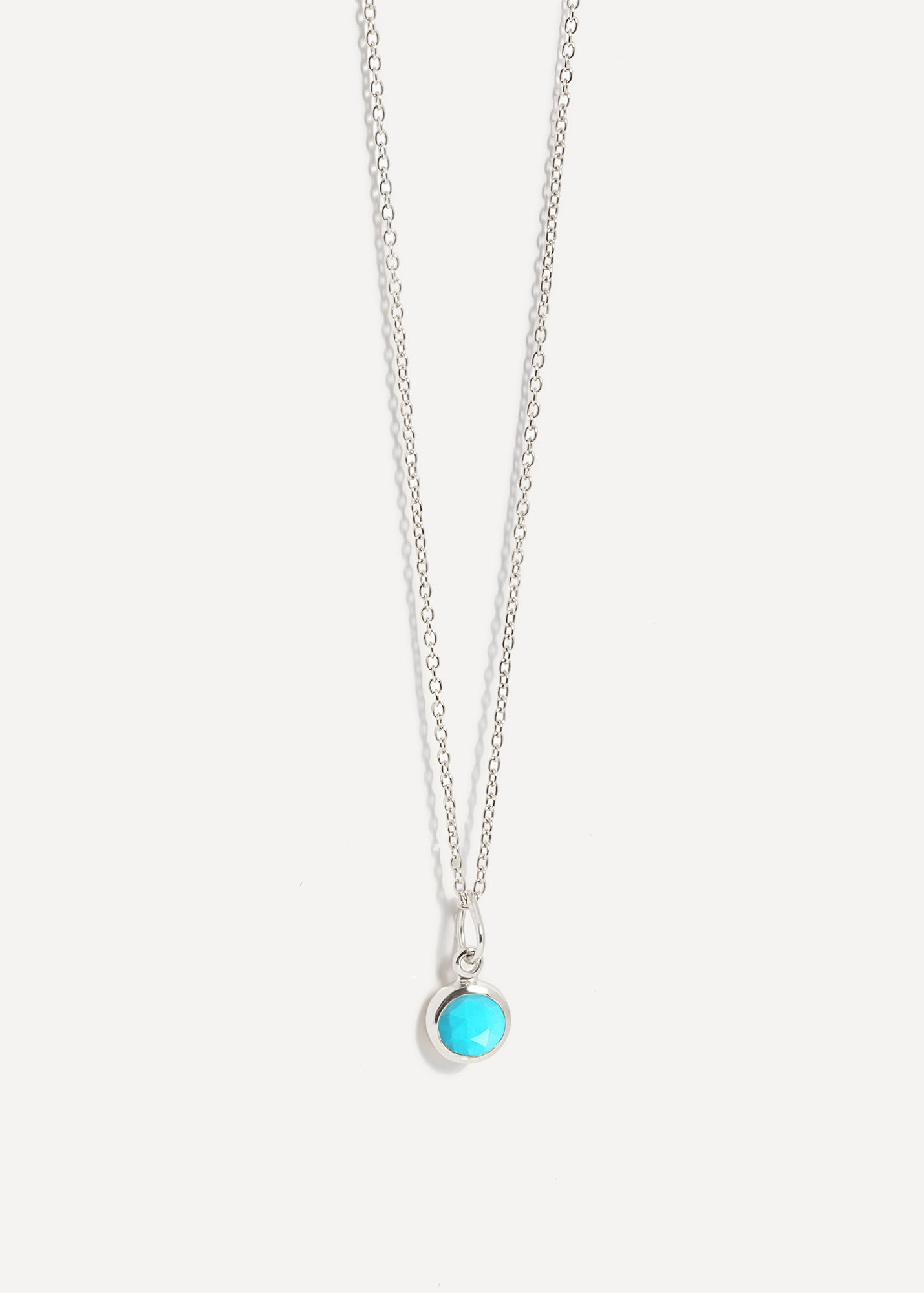 Collana con ciondolo in argento sterling con pietra portafortuna di dicembre e turchese