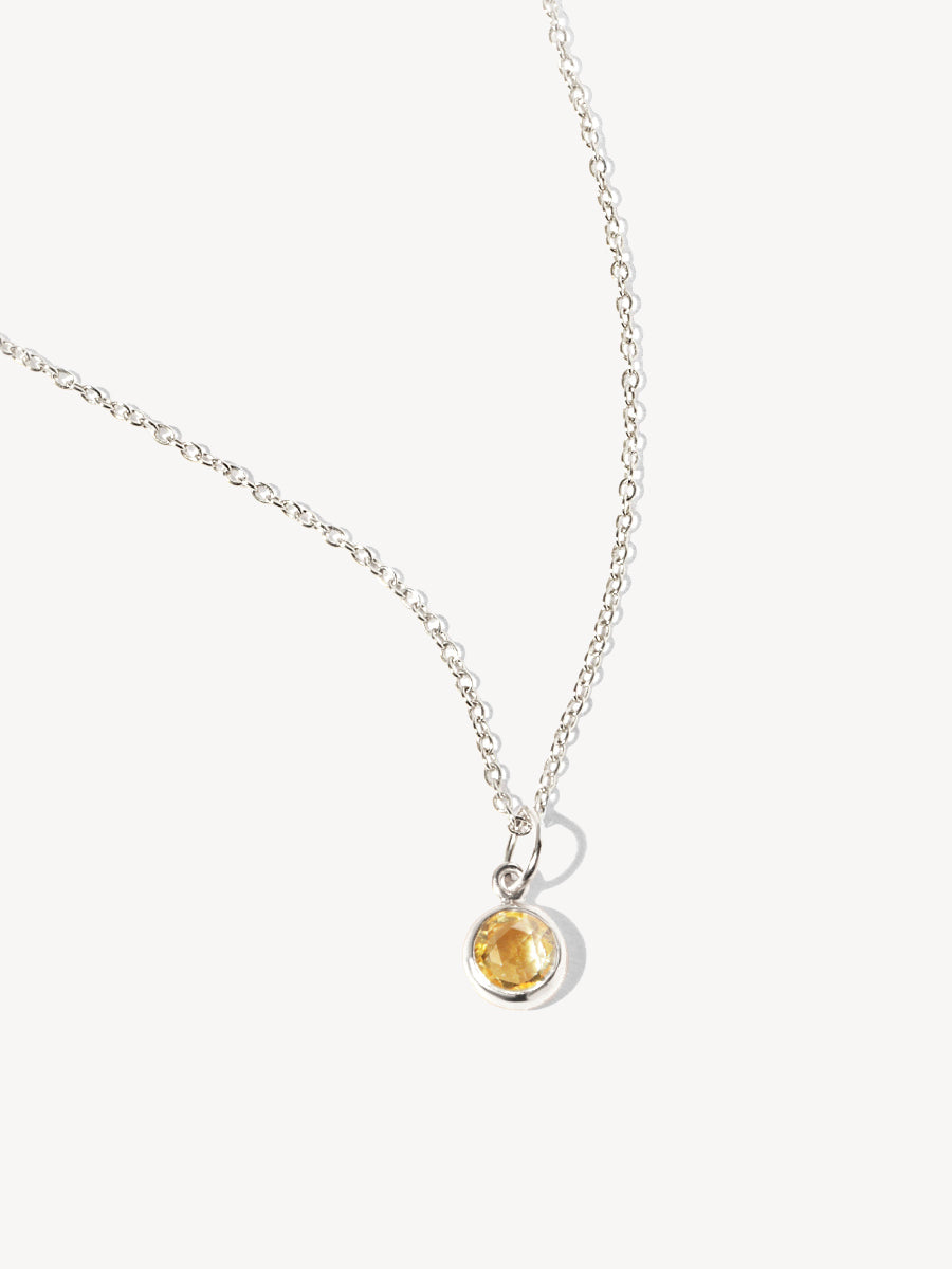 Sterling Silver Birthstone Gemstone Pendant Necklace