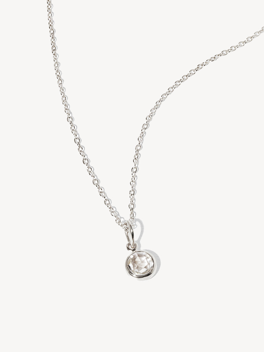 Sterling Silver Birthstone Gemstone Pendant Necklace