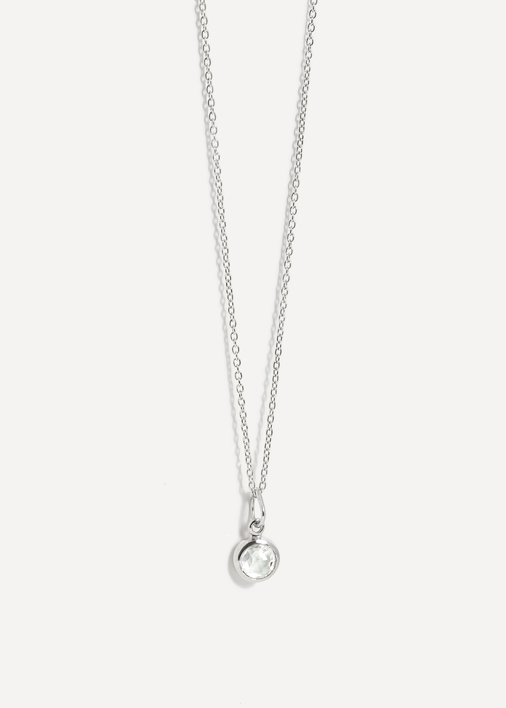Colar com pendente em prata esterlina com pedra preciosa do mês de abril