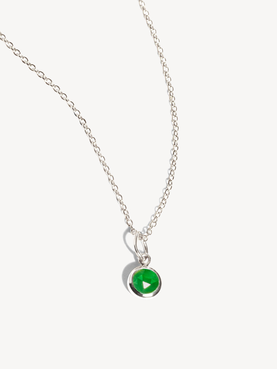 Sterling Silver Birthstone Gemstone Pendant Necklace