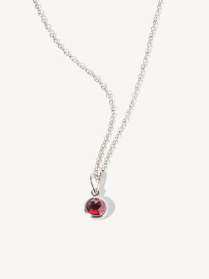 Sterling Silver Birthstone Gemstone Pendant Necklace
