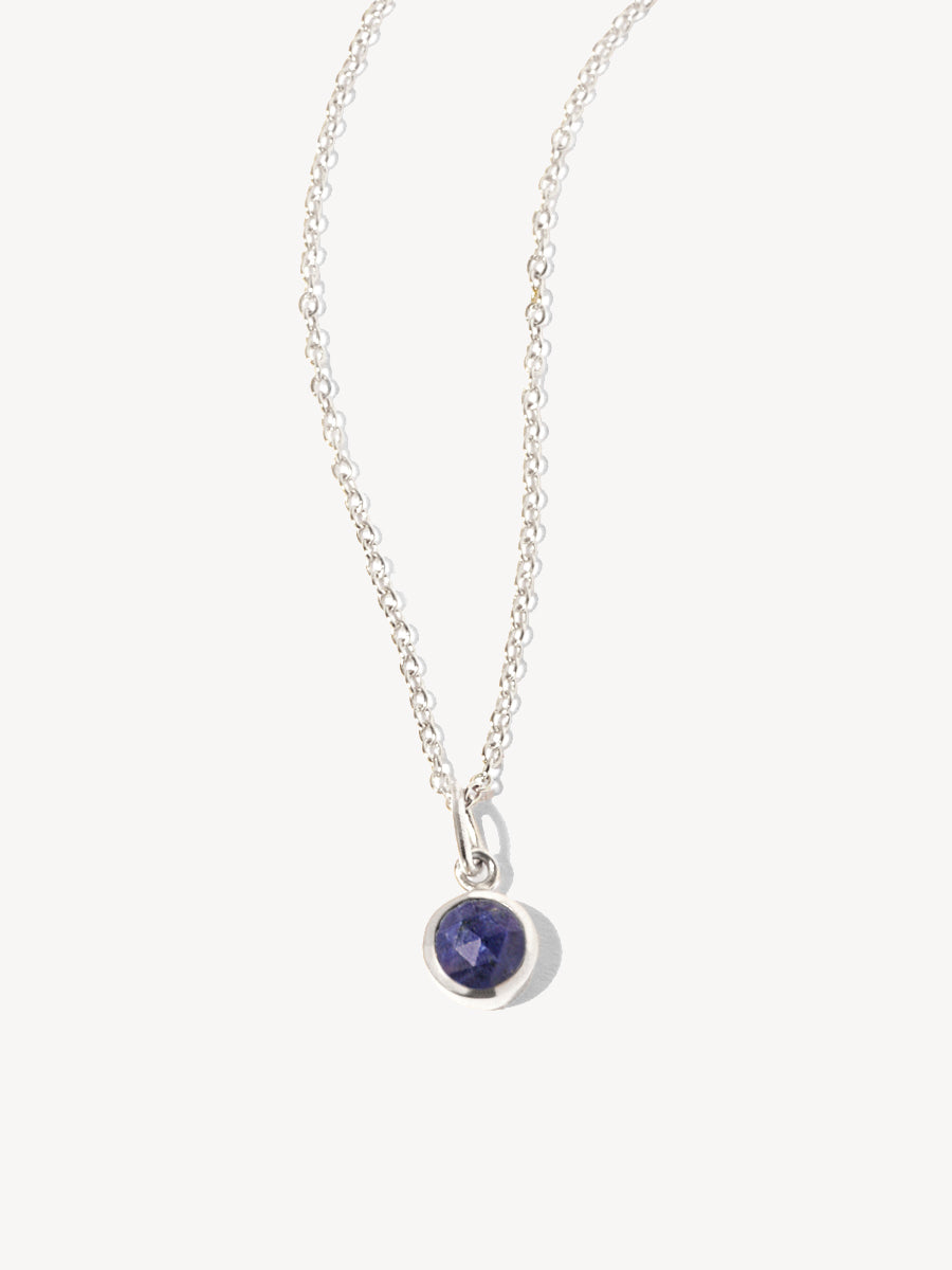 Sterling Silver Birthstone Gemstone Pendant Necklace