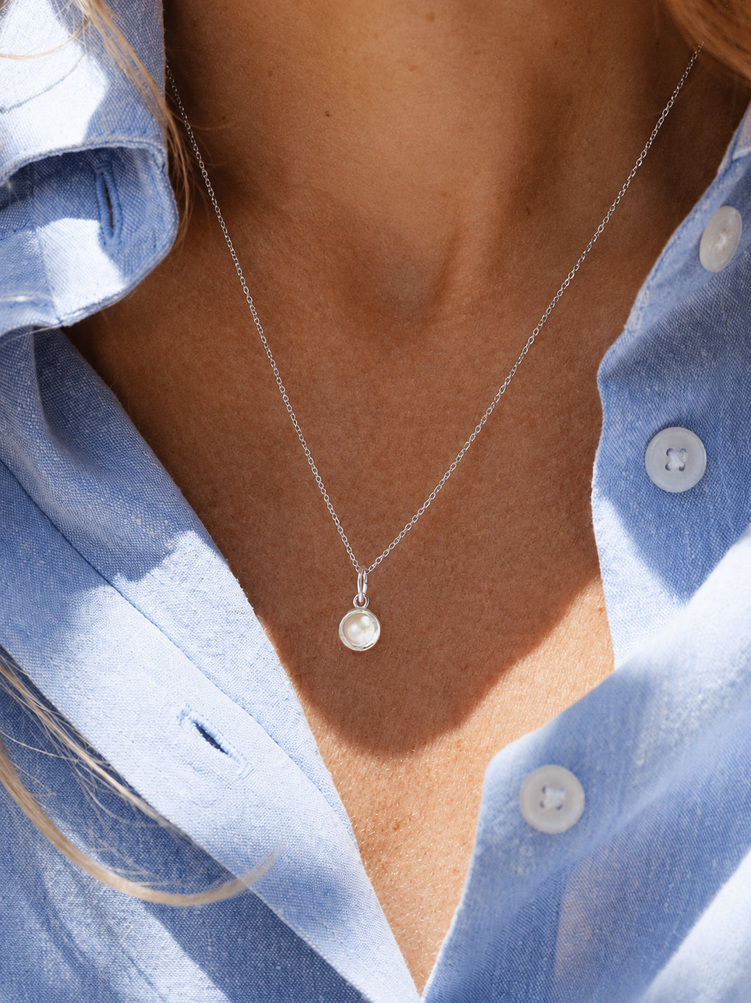 Sterling Silver Birthstone Gemstone Pendant Necklace