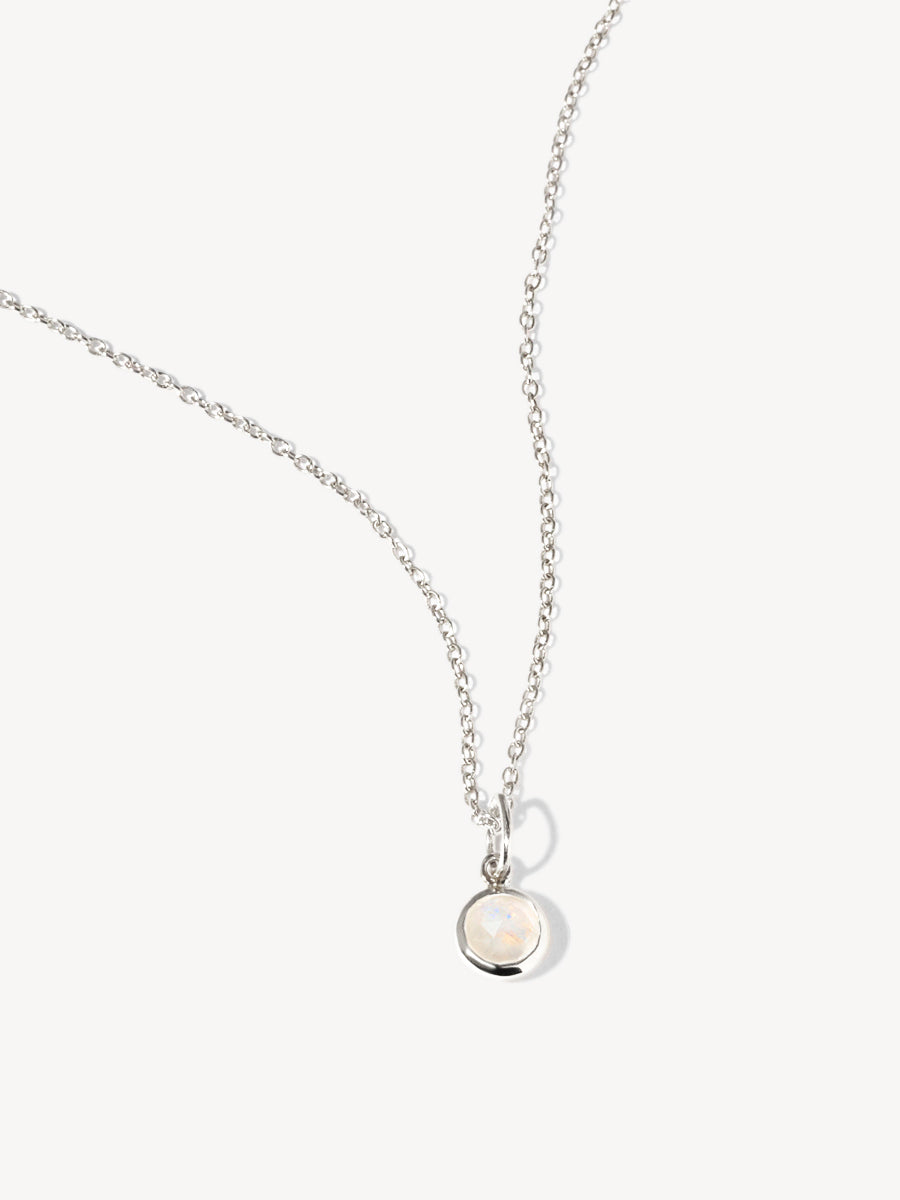 Sterling Silver Birthstone Gemstone Pendant Necklace