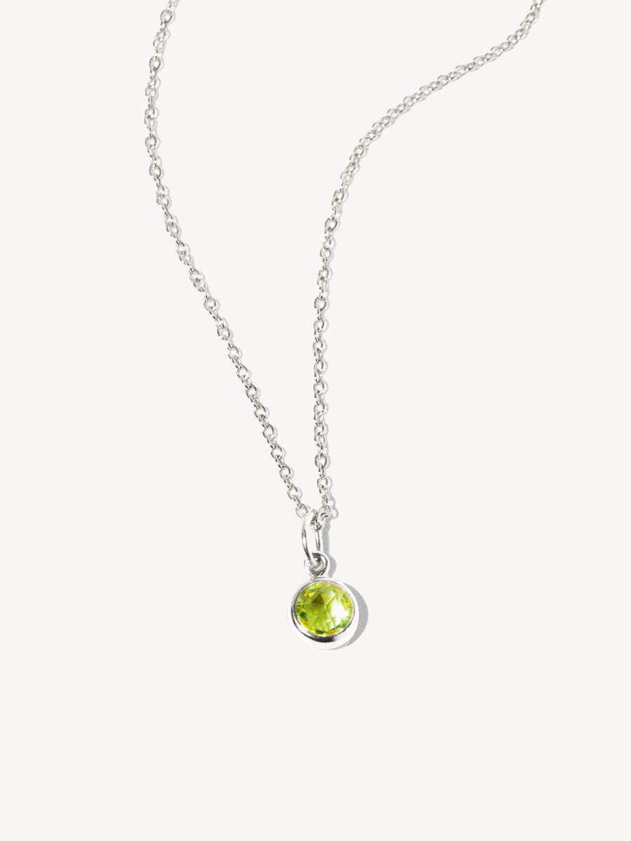 Sterling Silver Birthstone Gemstone Pendant Necklace
