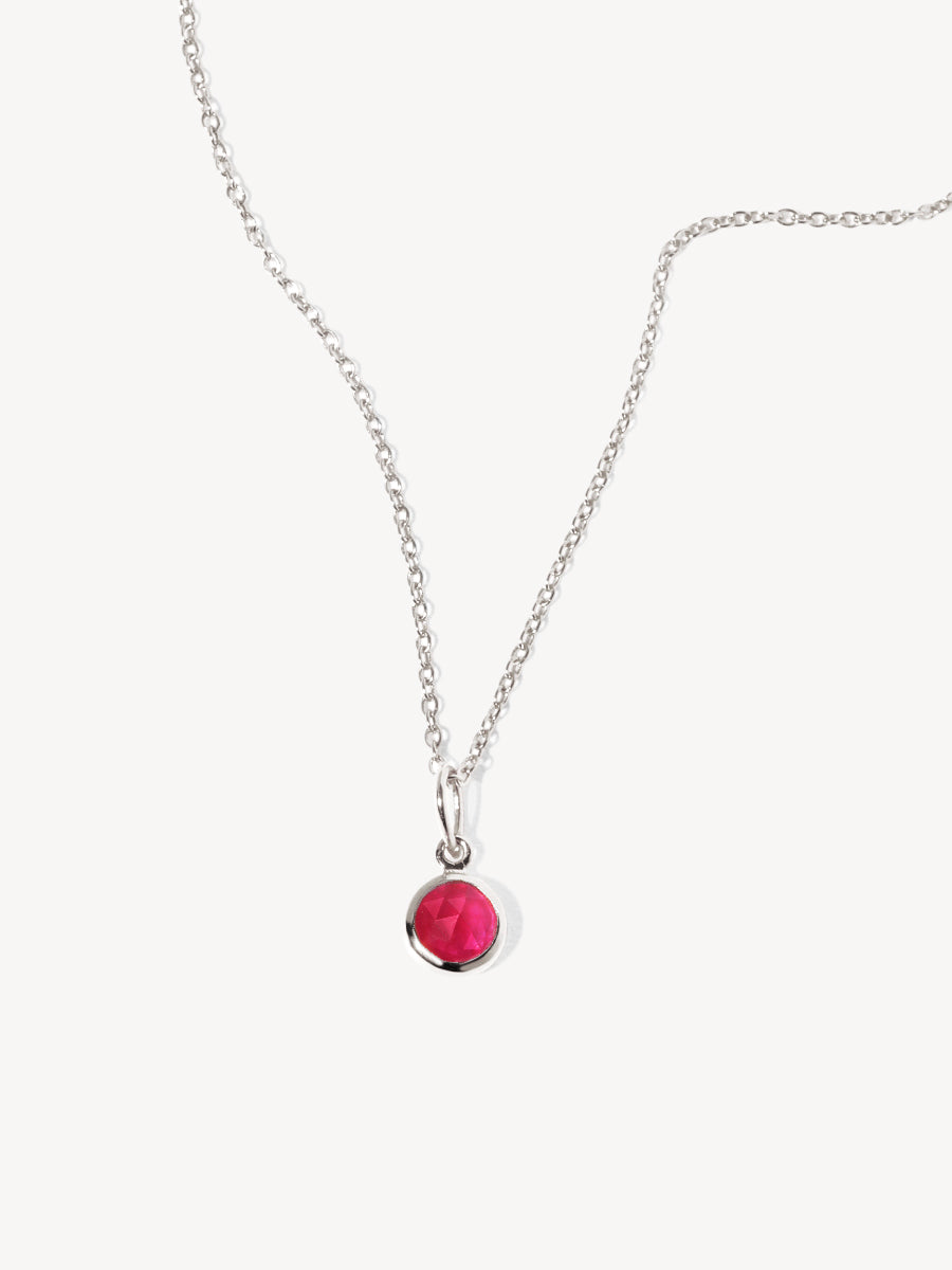 Sterling Silver Birthstone Gemstone Pendant Necklace