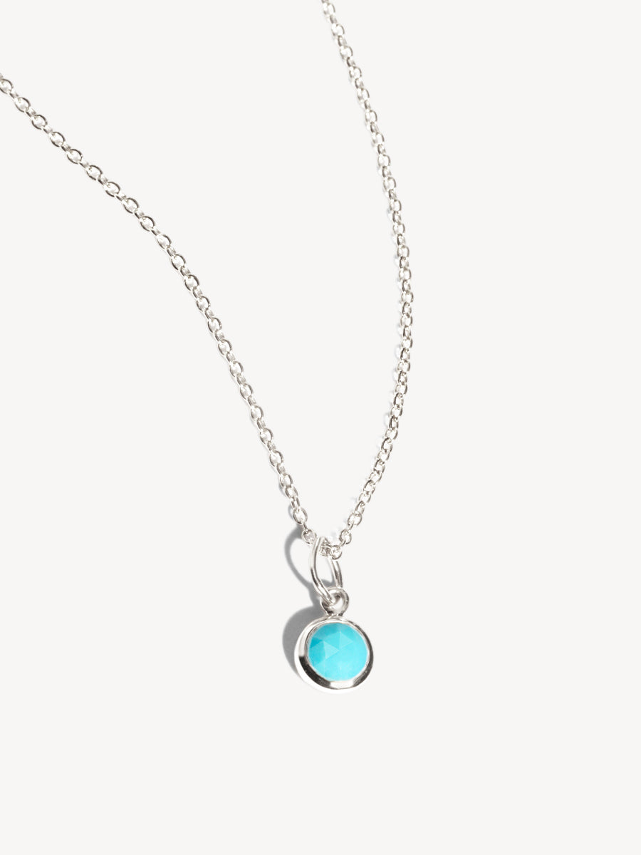 Sterling Silver Birthstone Gemstone Pendant Necklace