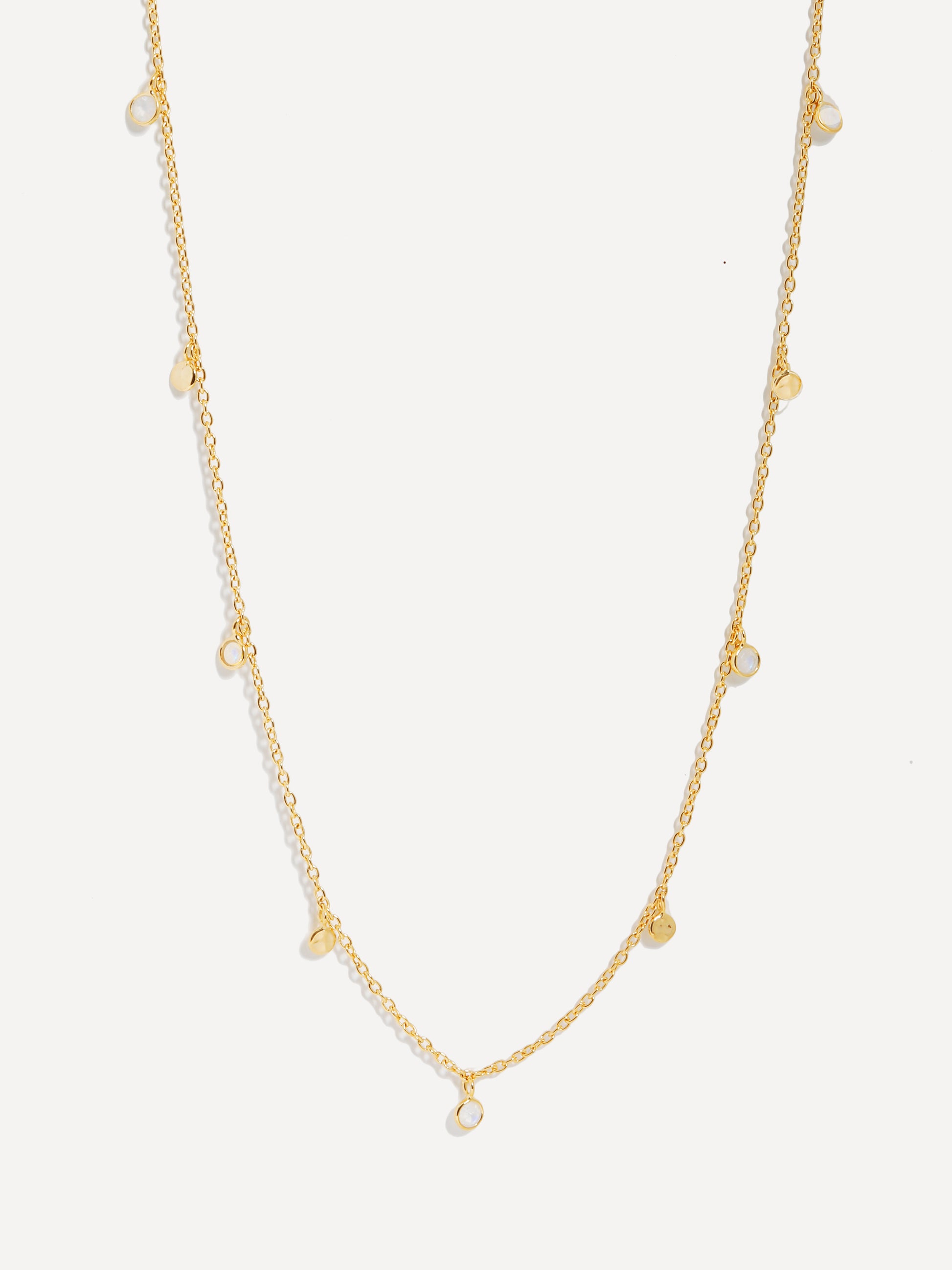 Gold Moonstone Sequin Necklace