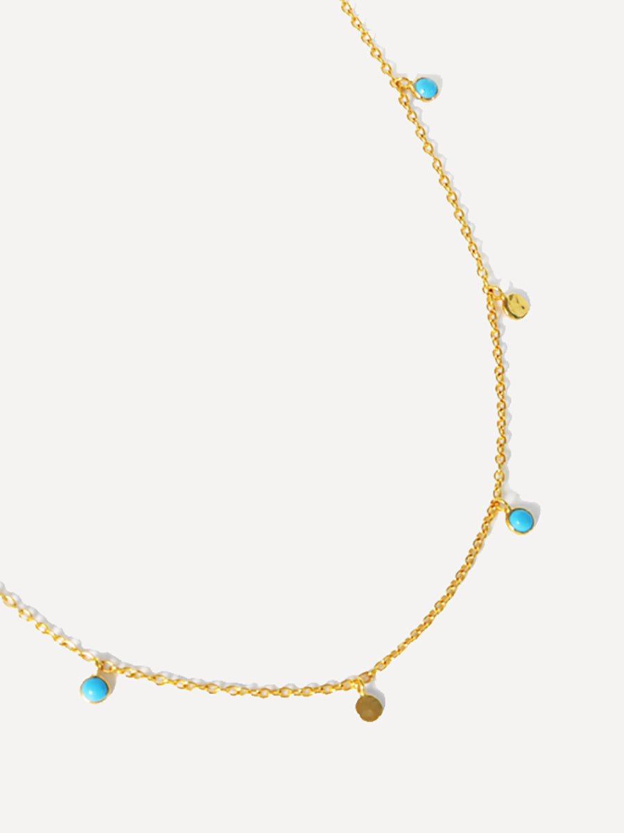 Gold Turquoise Sequin Necklace