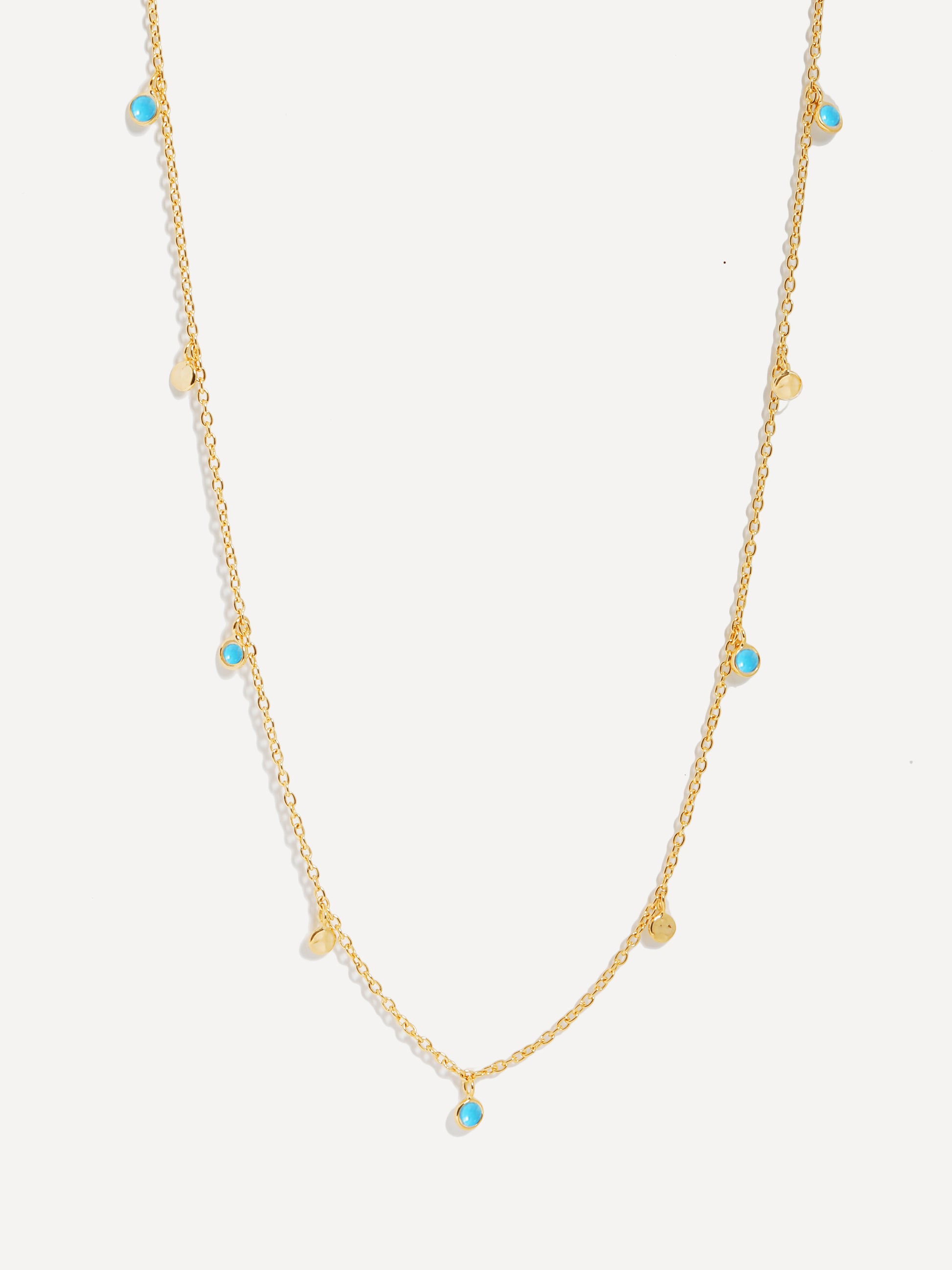 Gold Turquoise Sequin Necklace