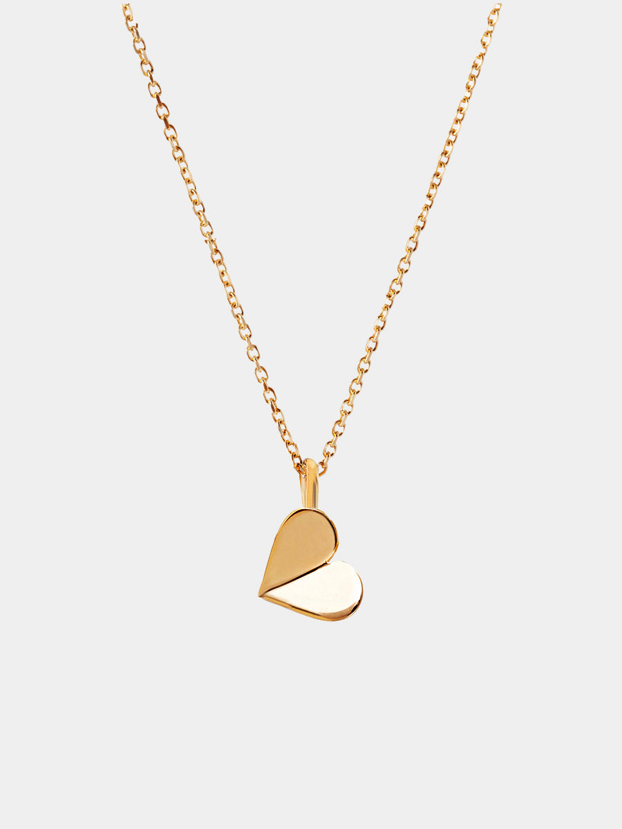 18k Gold Vermeil Origami Heart Necklace