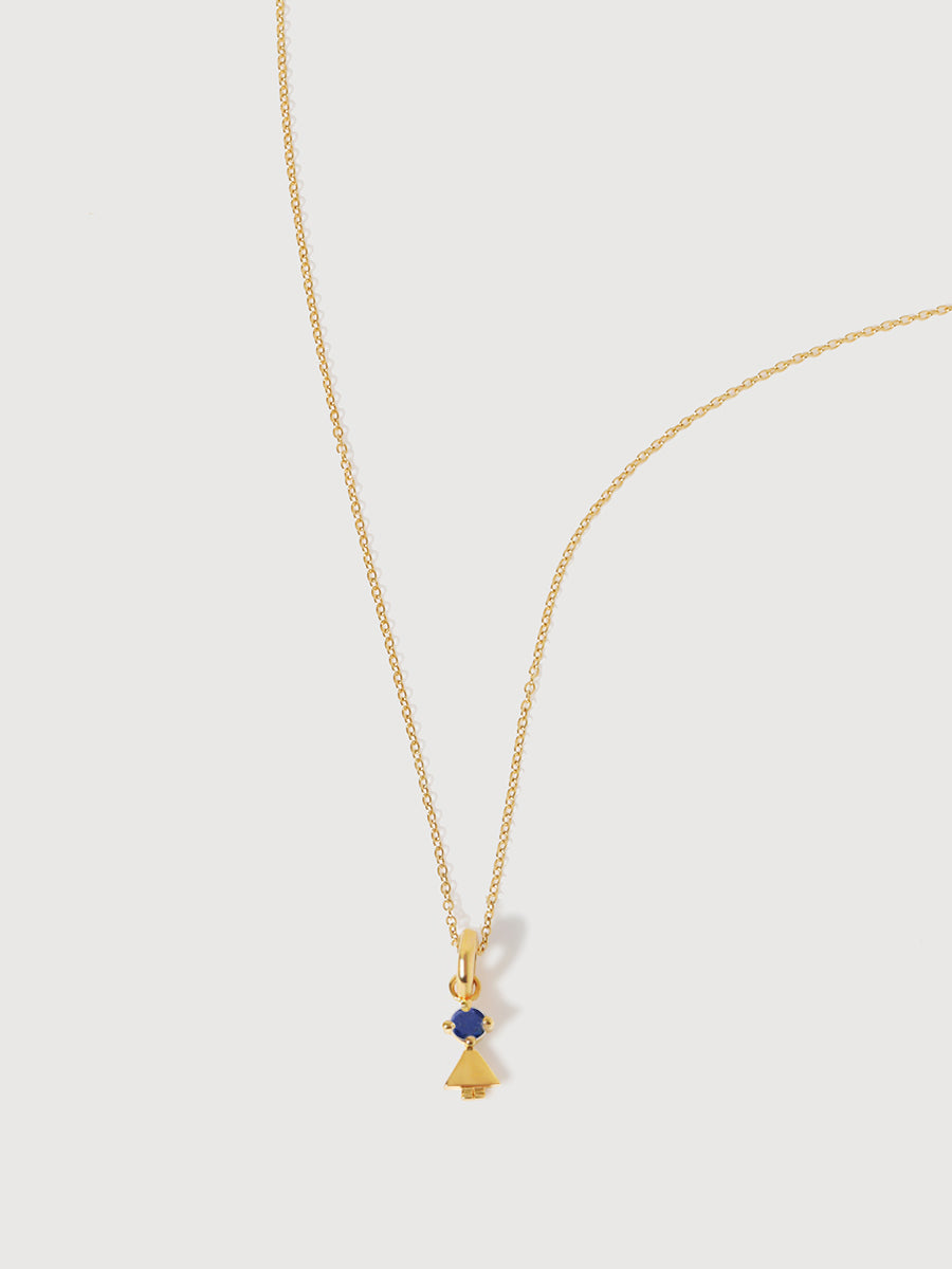 Birthstone Range Gold Daughter or Girl with Connector - Lapis Gemstone - September