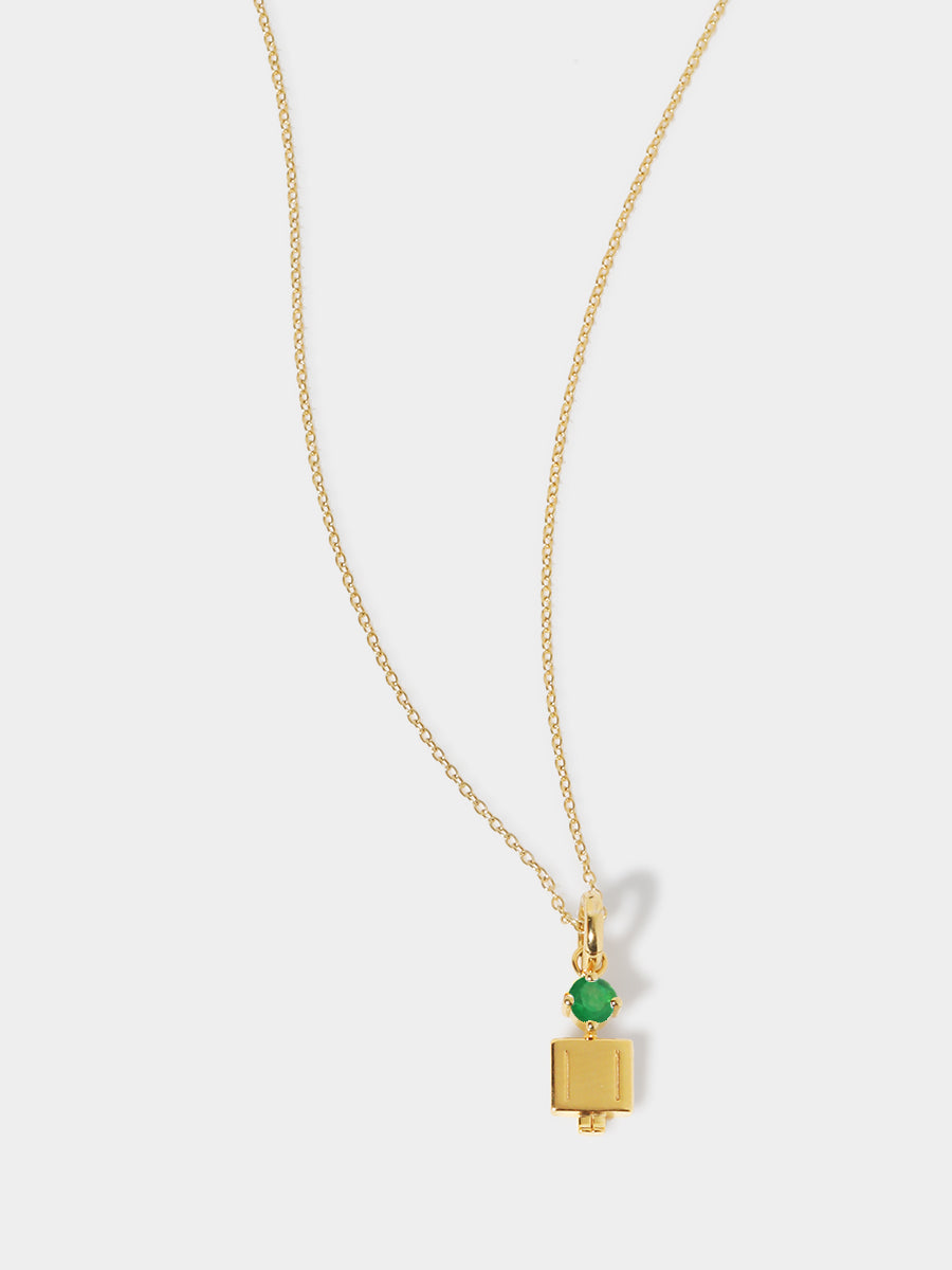 Birthstone Range Gold Dad or Man with Connector - Emerald Quartz Gemstone - May