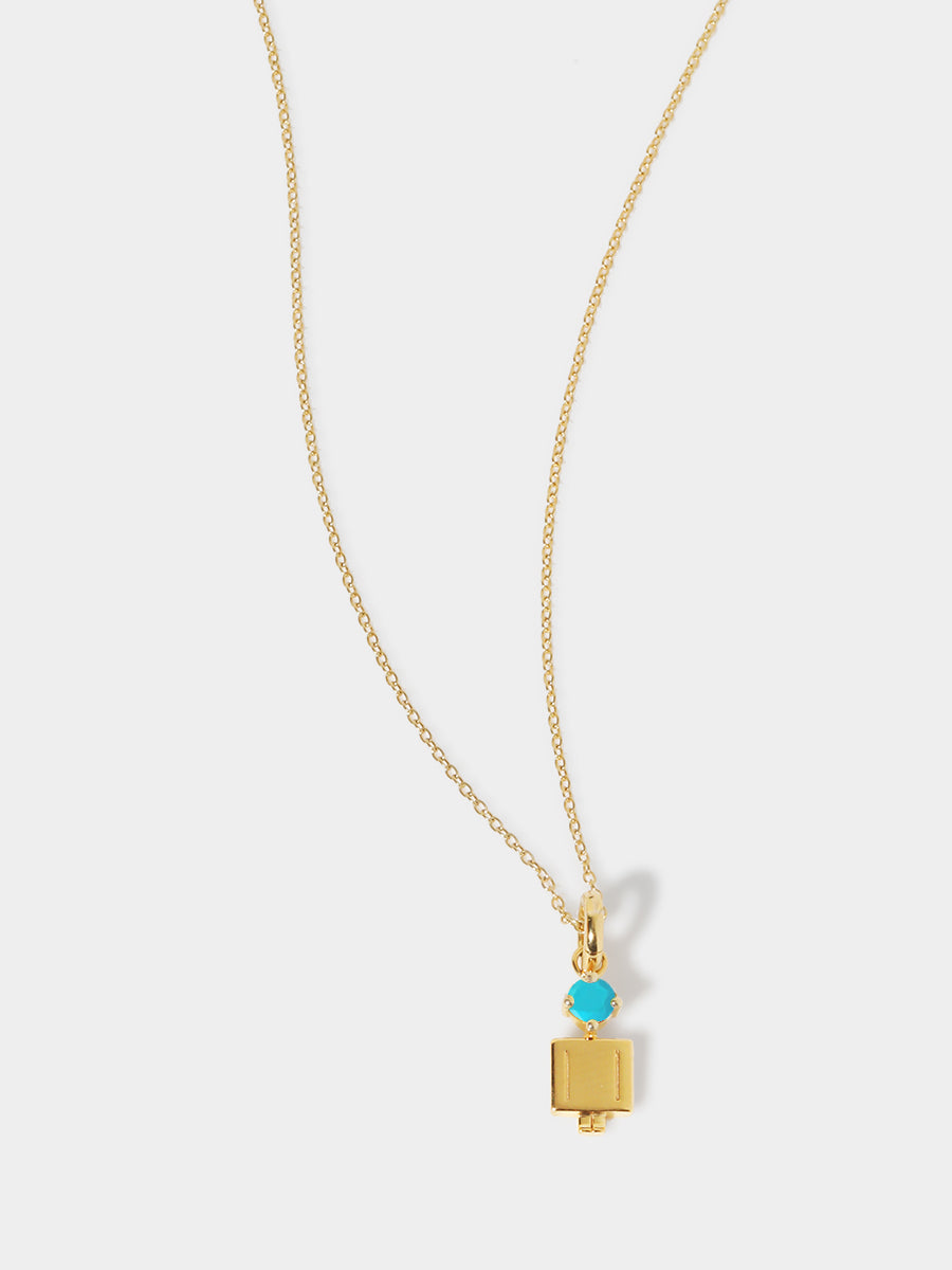 Birthstone Range Gold Dad or Man with Connector - Turquoise Gemstone - December