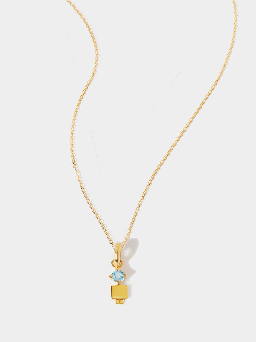 Birthstone Range Gold Son or Boy with Connector - Blue Topaz Gemstone - March
