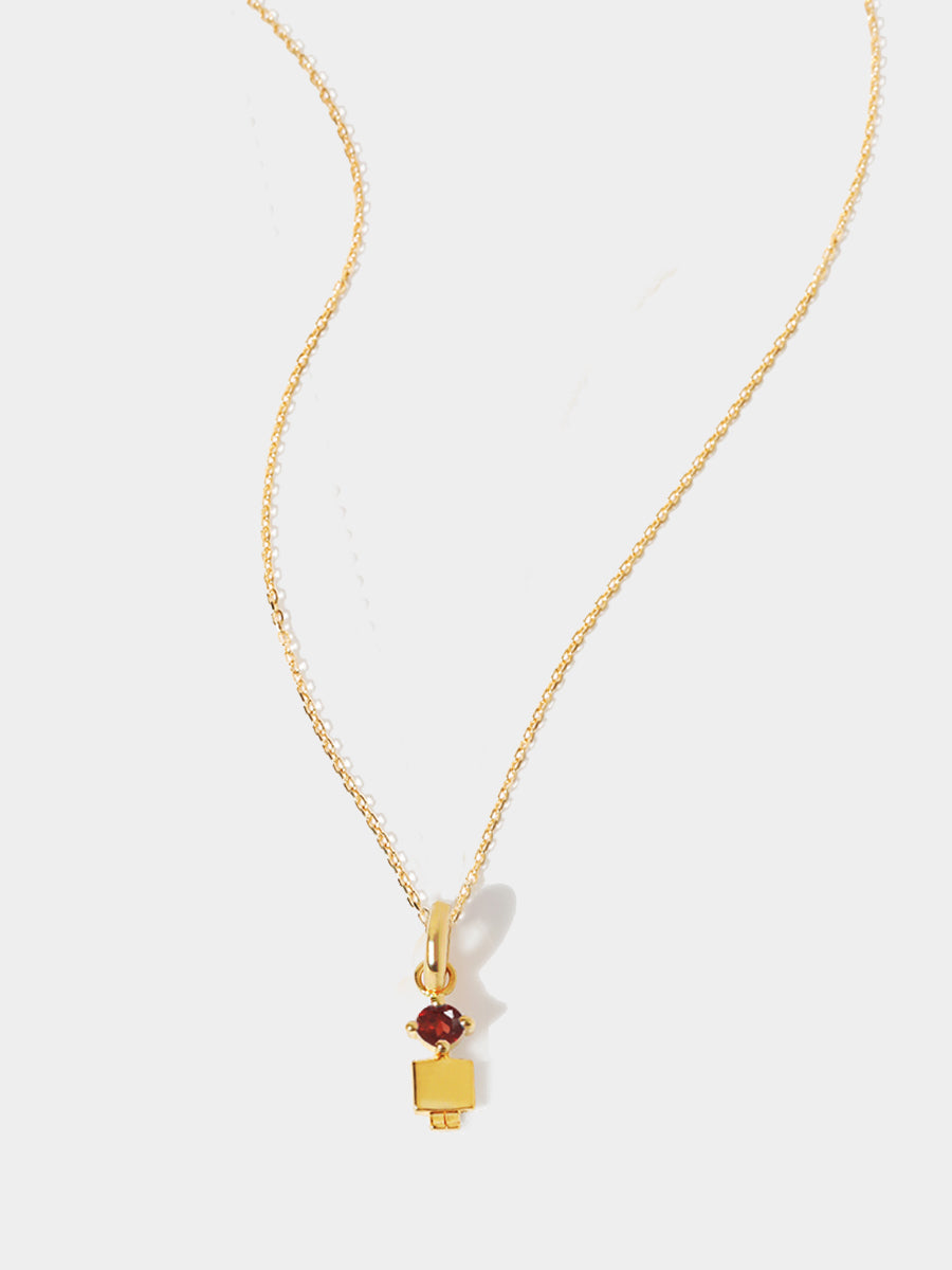 Birthstone Range Gold Son or Boy with Connector - Garnet Gemstone - January