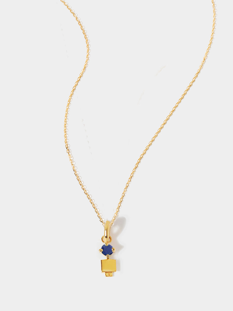 Birthstone Range Gold Son or Boy with Connector - Lapis Gemstone - September