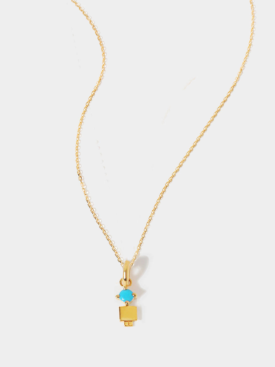Birthstone Range Gold Son or Boy with Connector - Turquoise Gemstone - December