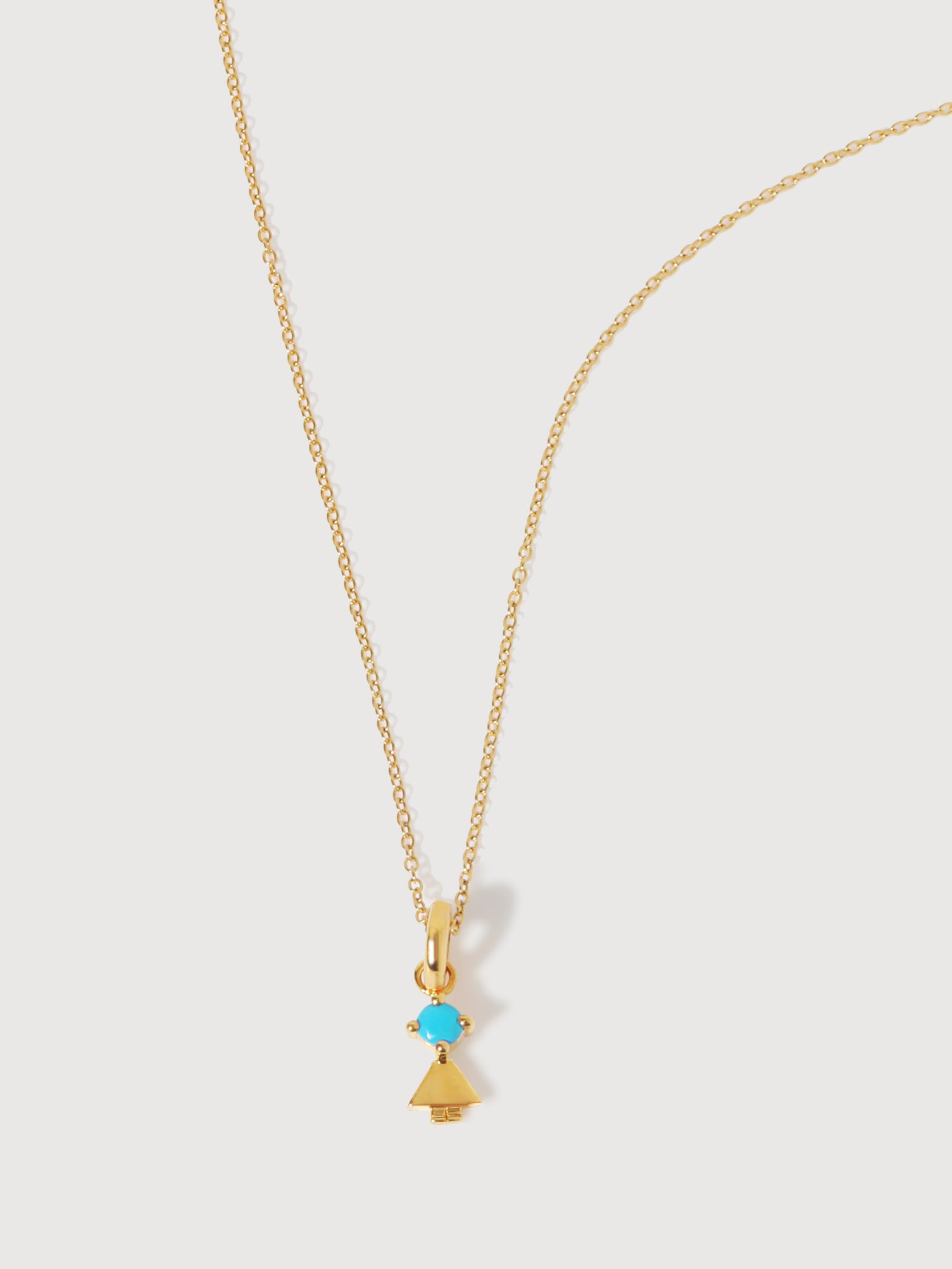 Birthstone Range Gold Daughter or Girl with Connector - Turquoise Gemstone - December