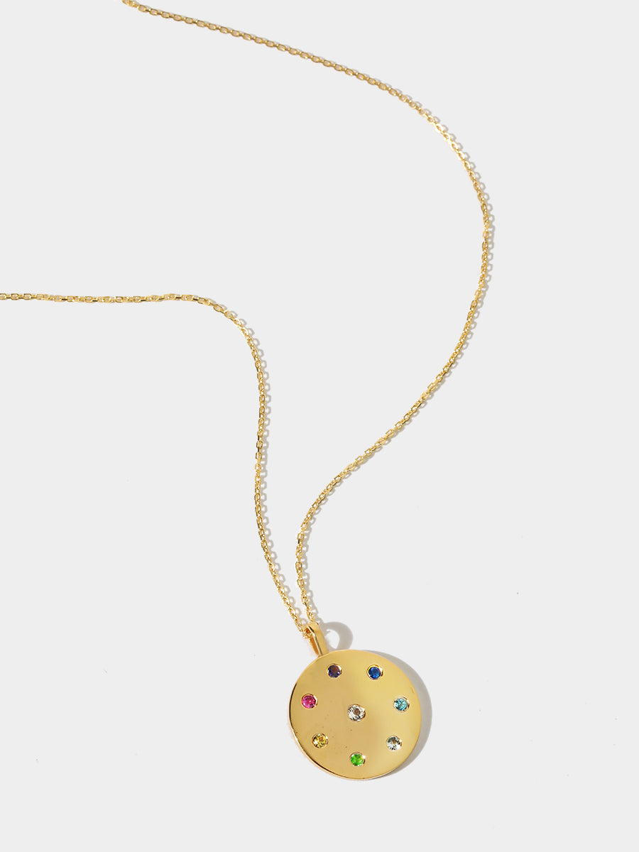 Gold Spectrum Gemstone Pendant necklace